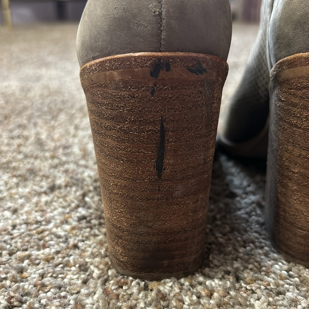 Steve Madden Size 8 Tala Open Toed Booties Taupe/… - image 3